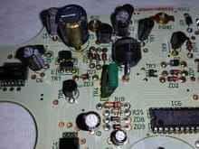 General view of circuit board with speedometer removed.