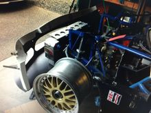 We left enough room for a monster nascar radiator if we ever need more cooling for a 4 rotor .