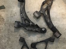 front upper and lower control arms