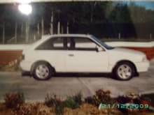 1988 mazda 323 1.6l dohc turbo..... spent lots on it got 330hp from a 1.6 and couldnt get a gearbox to handle it hahaha