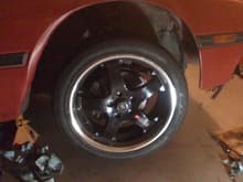 motegi rims on. 225/40 18rz nitto 555s. (rear tires are 285 nitto 555s)