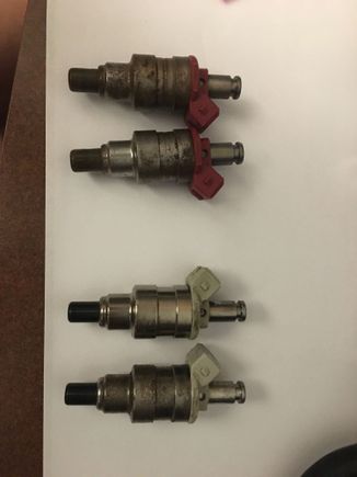 Red ones where primary position/ white on secondary 