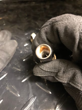 Rusty Muteki open ended lug nuts. These have less than 600 miles on them and about 8 months of garage kept use... unacceptable. 