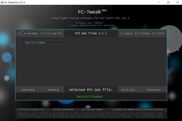 Step1: load your starting map in FC-Tweak