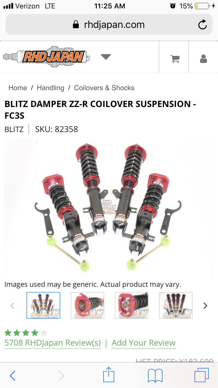 Blitz Zz R Coilovers Kouki Fc Only Rx7club Com Mazda Rx7 Forum