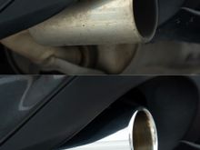 Stock exhaust tips polished.