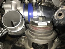 Turbo in wheel well before exit coupler fitted