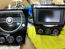 OEM radio on the left and OEM Screen on the right