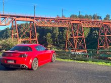 Beside viaduct near Ruapehu on way down North Island