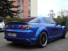 My Rx8 with it's new Supersprint exhaust (less noise with the midpipe than the Hymee) and with my new carbon trunk spoiler.