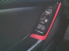 Red-black rear leather seats and door panels, red and black carbon vinyls, painted parts... still in progress