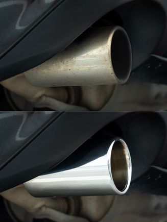 Stock exhaust tips polished.