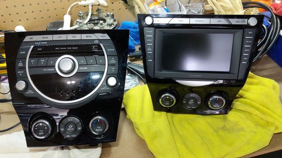 OEM radio on the left and OEM Screen on the right