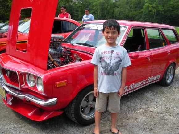 My son and Rx-3 wagon