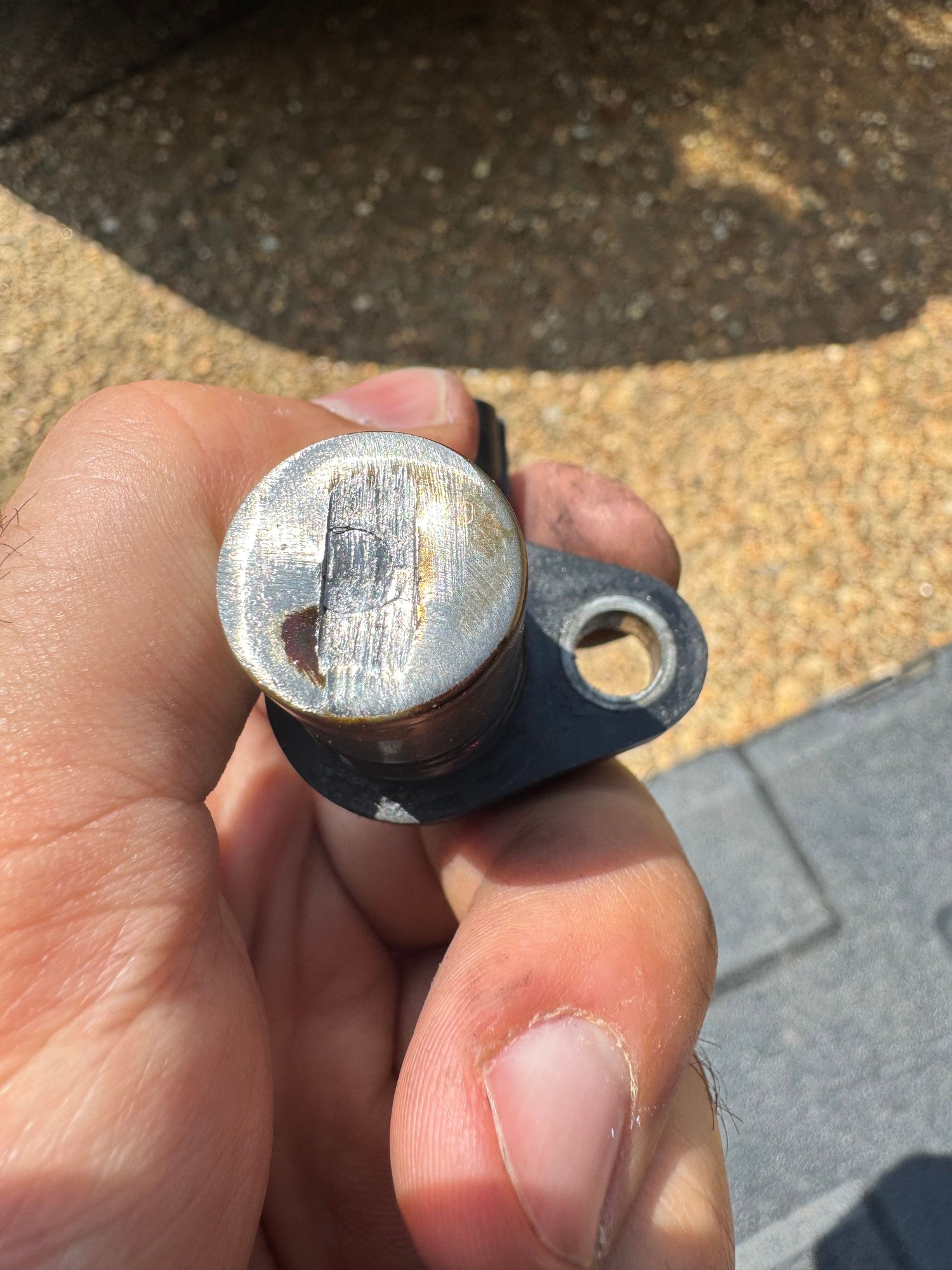 Sensor B with worn groove. 