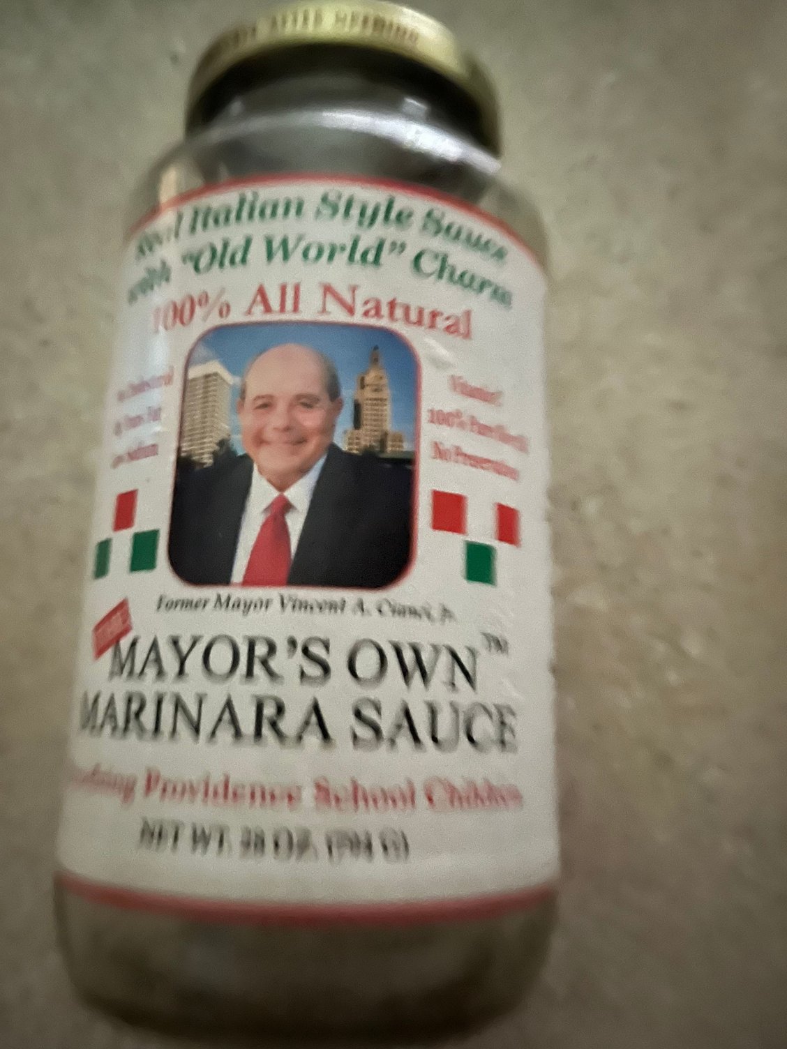 Former mayor from where I grew up, Buddy Cianci, had his own pasta sauce and a colorful past. Friend from ‘back home’ gave me this.