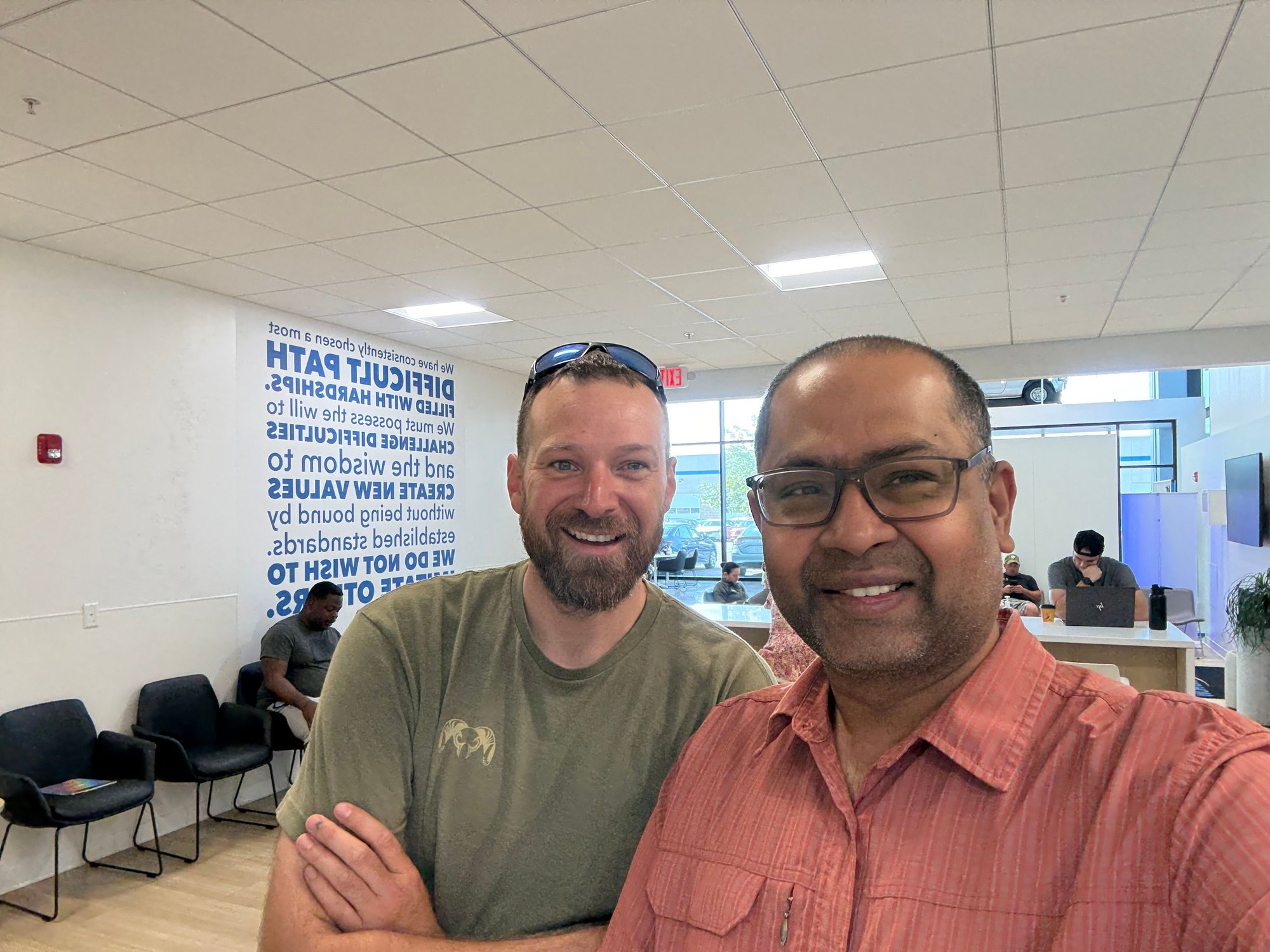 At Mohawk Honda to get an NYS inspection and an oil change. Ran into Jake