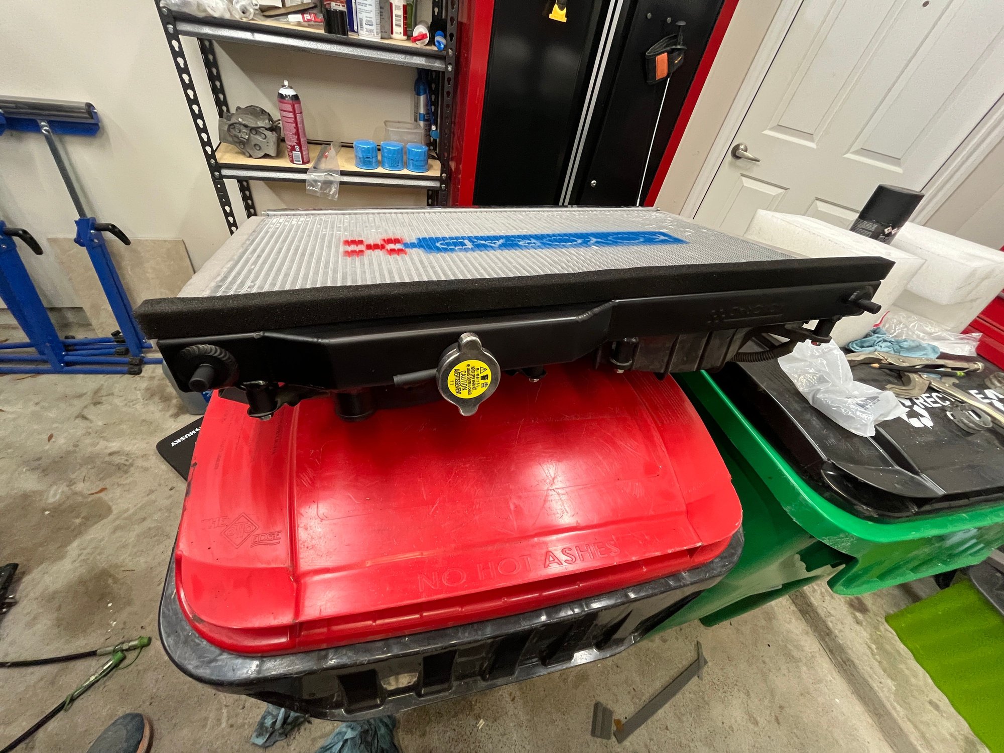 The new Koyo, top painted black for a more stock look. You can see the new foam painted black on the top, and the grey foam on the sides. 
