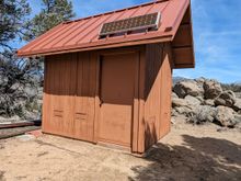^4-16-2023.  Generator shed and solar panel on it.