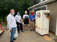 From left to right - Frank Putman (I was paddocked next to him), Jon Krolewicz, Mark and Stephen Miller the father and son that compete as well as handle duties for BBQ at the TT events