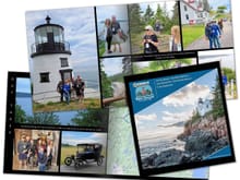 The Maine Seacoast Adventure memory book collage.