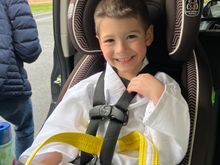 Cole on his way to Katate class