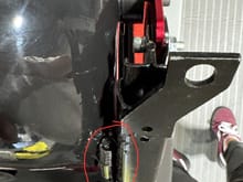 you can see the bar/spring circled in red hitting the seat. This is even with the spacers being used which can't actually be used with this seat and actually fit in the s2000. Im just showing the even with spacers theres no way this will work. 