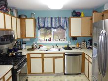 The working part of the kitchen.  About 12" above the cabinets for that extra storage everyone needs.