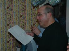 Bill hands out cookie prizes