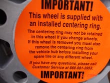 centering ring warning