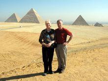 909 Debbie and Larry and the three pyramids.JPG