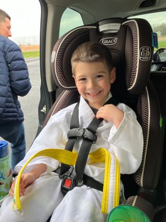 Cole on his way to Katate class