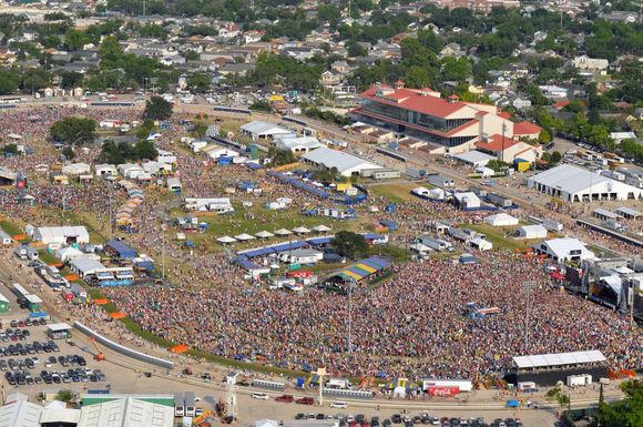 This is Jazz Fest and the Fairgrounds from the air.