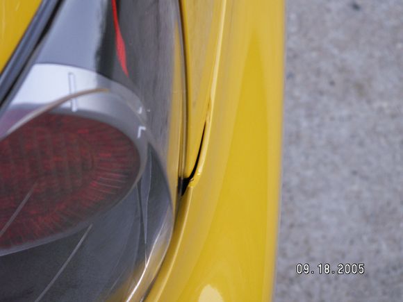 Rear bumper mfg defect