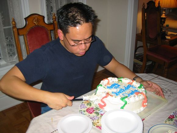 cutting the cake