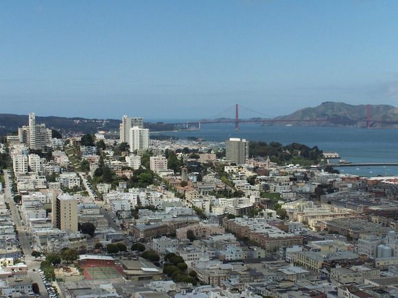 San Francisco from Coit Tower looking towards Golden Gate