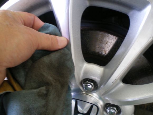 rub with wet towel, then dry