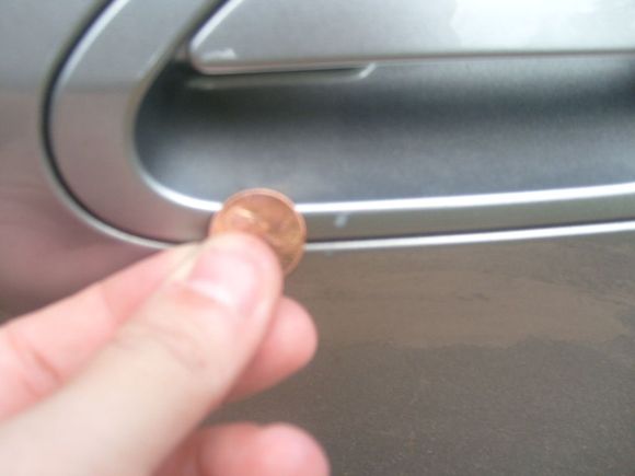 Bit of a chip on the door handle.