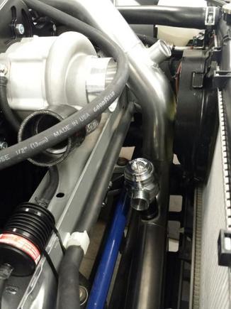 Relocation of BOV to lower piping for more clearance