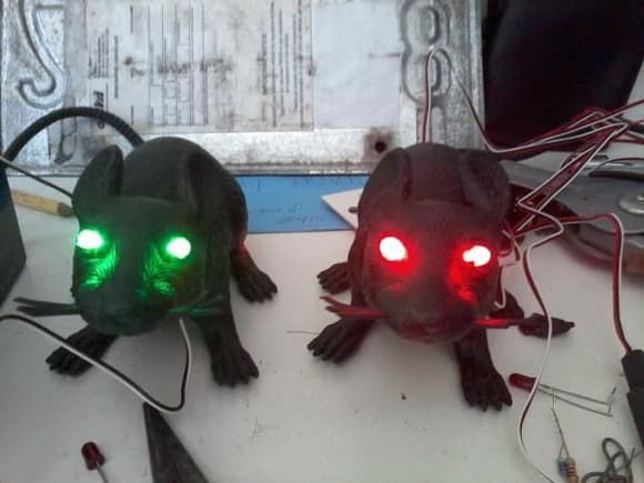 Home made led eyed rats for dt
