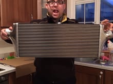 hks front mount intercooler look at stupid grin on my face
