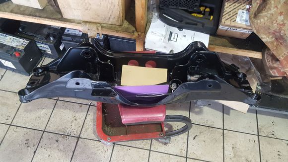 Just back from painters . Rear subframe freshly sand blated and powdercoated ☺ just got to get the rest fixed now and nice new set of poly bushes fited
