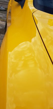 2 stage Menzerna polish,  and Bilt Hamber speed wax. A bird shat on it half way through,  and the weather played silly buggers
