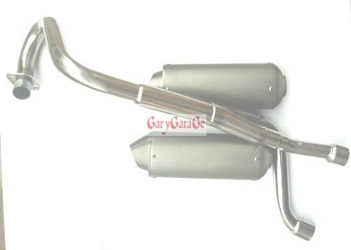 twin pipe muffler and exhaust pipe