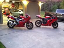 This is my 996 and my Godsons Kawasaki ZX6R. Sweet!