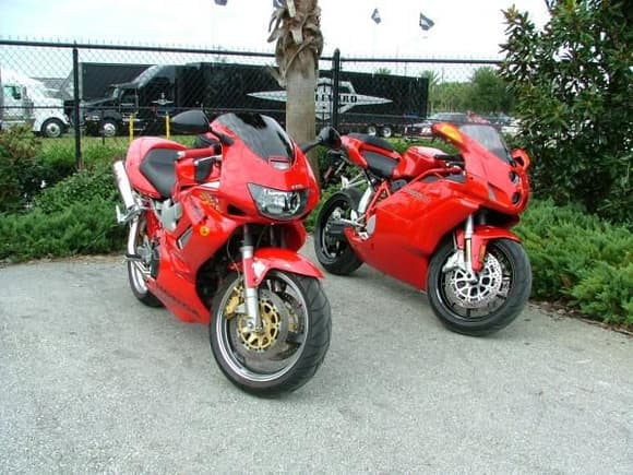 Me and my Buddy's Duc in Daytona for bike week about 4 years ago.