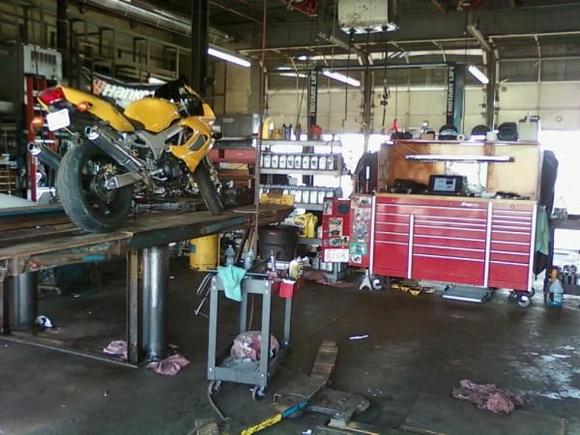 uploaded service manual on laptop= free
SH on alignment rack= free
working on the bike on company time= priceless
