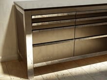 Custom built Triple Workchest showing polished stainless steel and custom color.