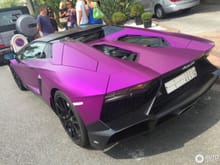 Purple Lamborghini Aventador LP 720-4 50th Roadster from Saudi. This beauty was spotted in Cannes, France during the summer. What an amazing color!