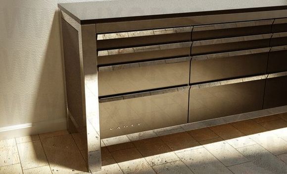 Custom built Triple Workchest showing polished stainless steel and custom color.